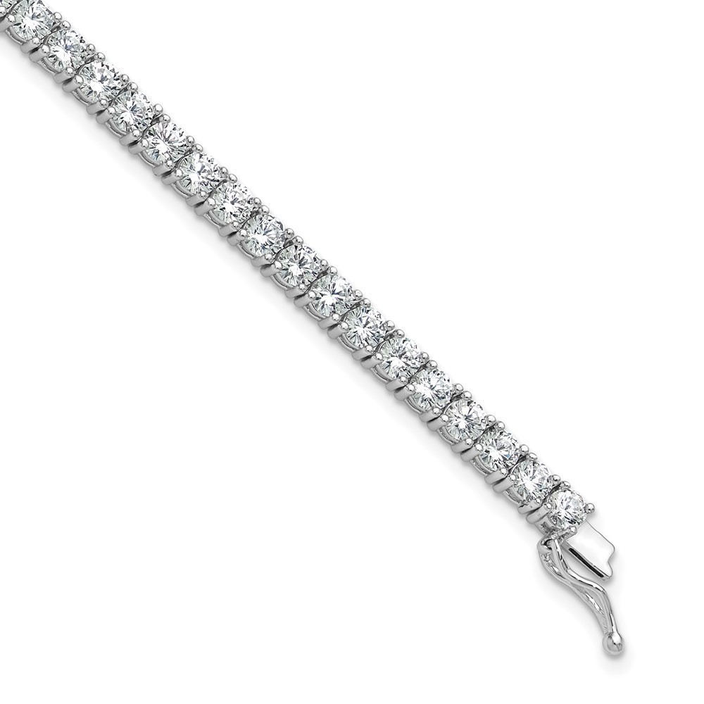 925 Sterling Silver Rhodium-plated 3.5mm CZ 48 Stone 7 inch Bracelet